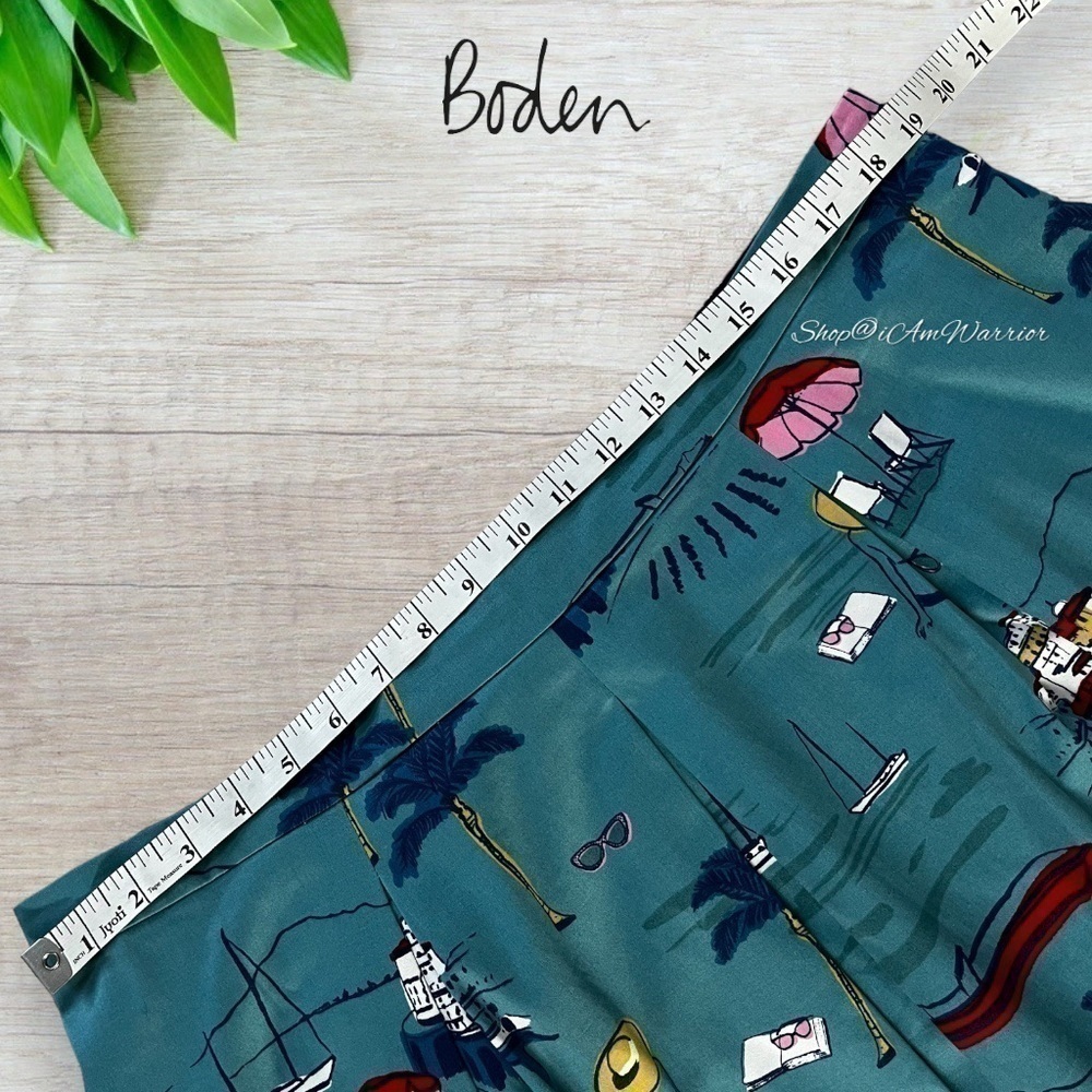 Boden a-line cotton blue midi skirt in coastal/Rivera print *shop@iamwarior - Picture 7 of 11